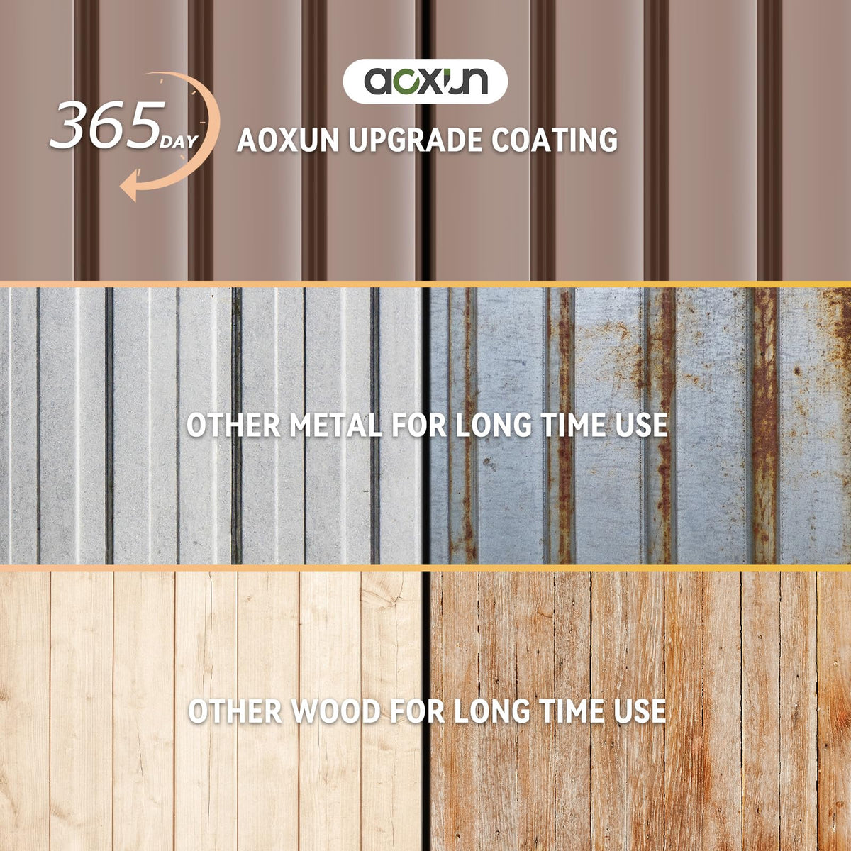 Brown Galvanized Steel Outdoor Storage Shed M353266
