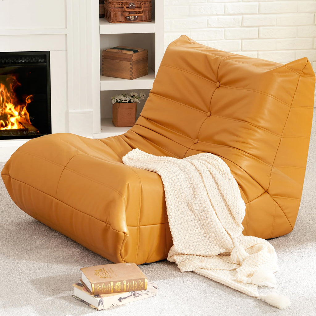 Leather Memory Foam Bean Bag Chair I316240