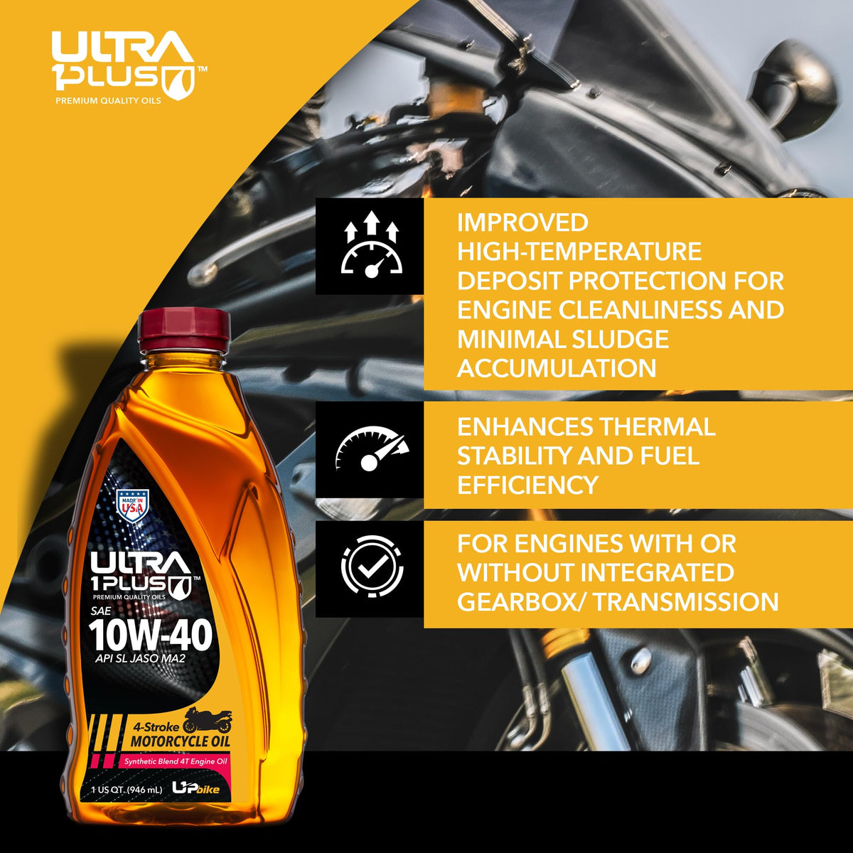 10W-40 Synthetic Blend Motorcycle Oil 1 Gallon G25967