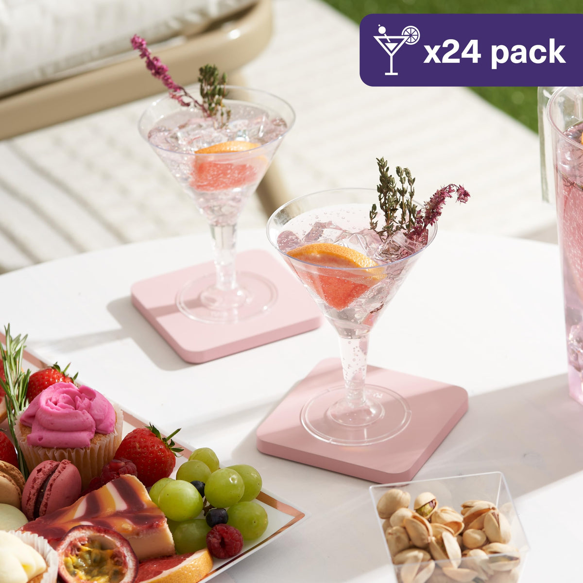 24 Oz Plastic Martini Cocktail Glasses G51711
