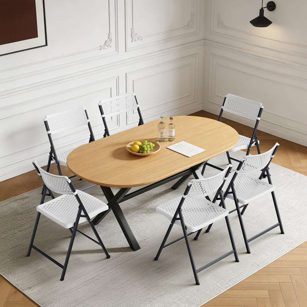 White 4-Pack Folding Chairs with Steel Frame E746
