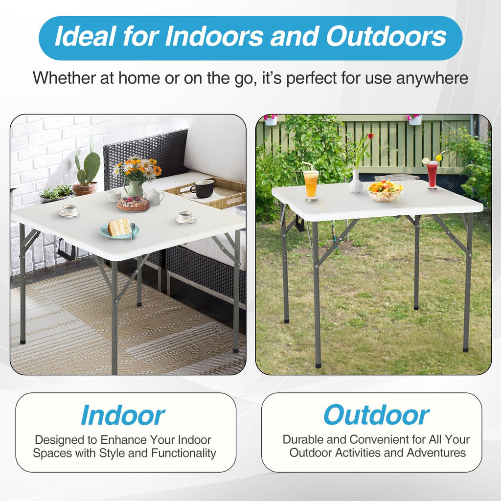 34" White Portable Plastic Folding Table I181