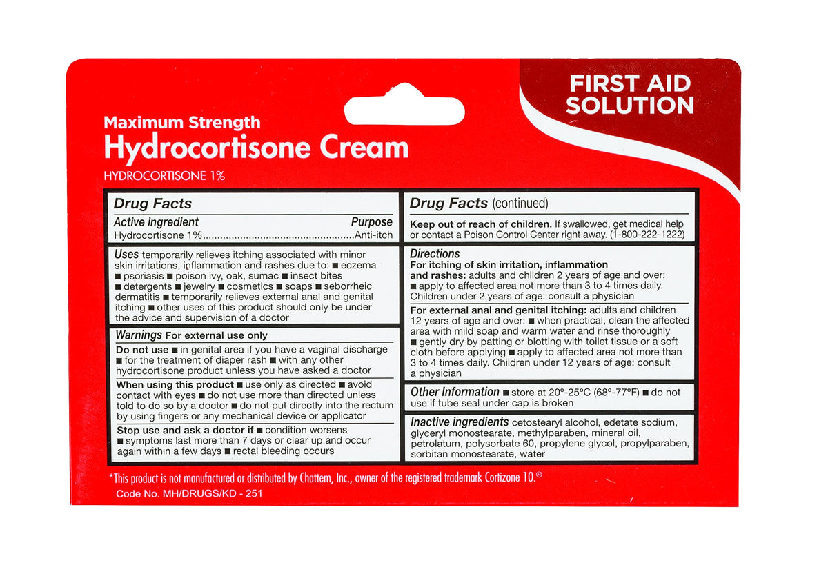 Hydrocortisone Cream 1 oz Pack of 2 X48017