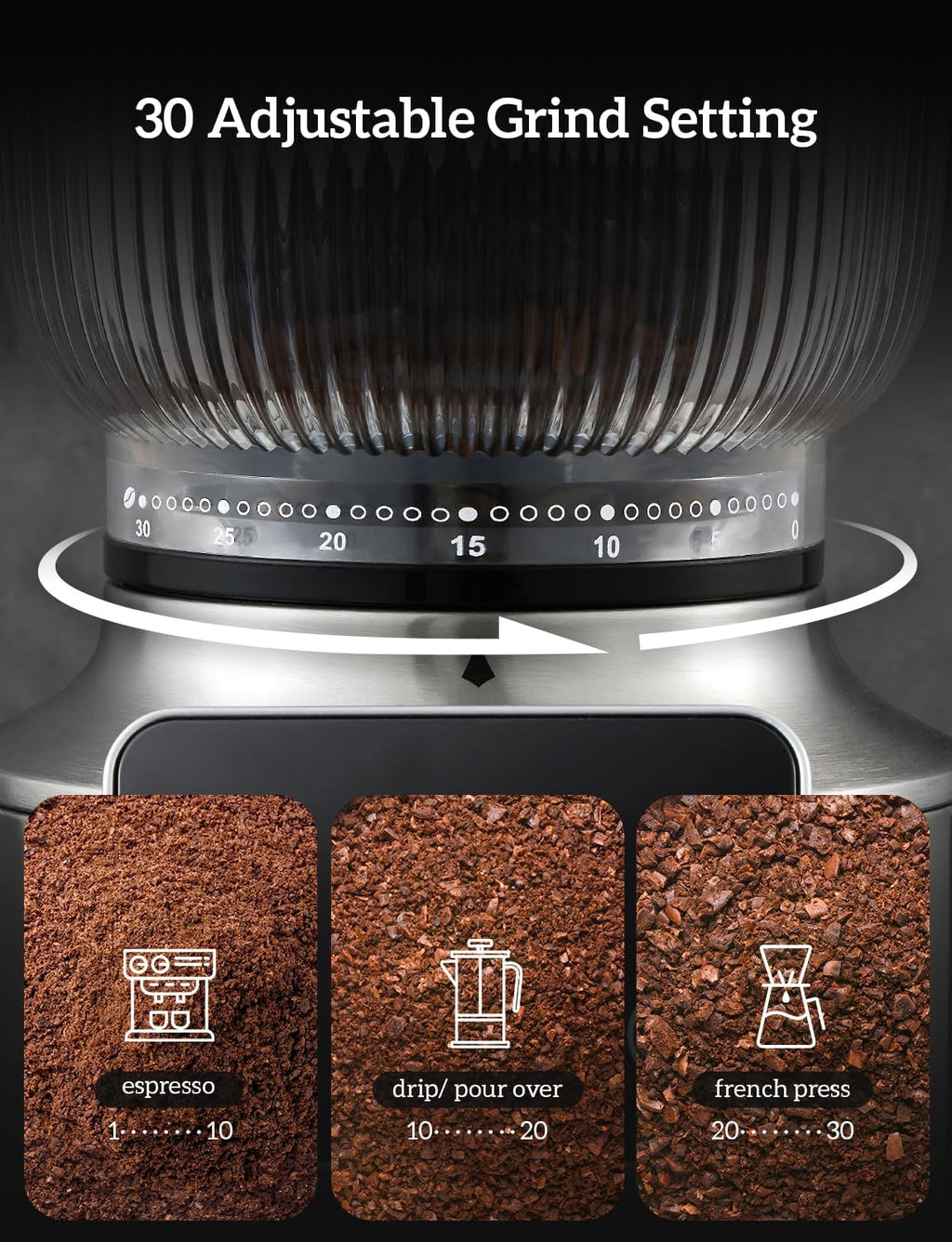 Stainless Steel Espresso Grinder with Portafilter Holder R56577