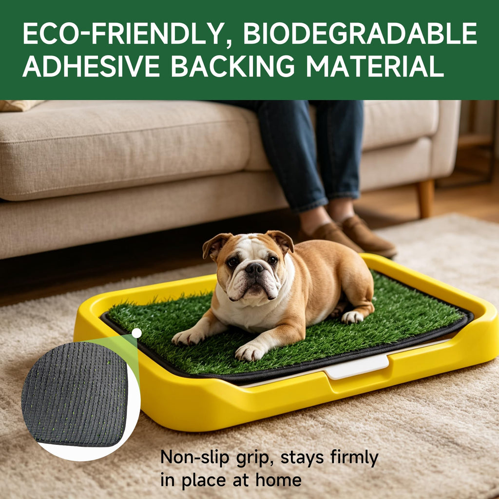 2 Pack 18"x14" Artificial Dog Grass Potty Pad with Tray D67315