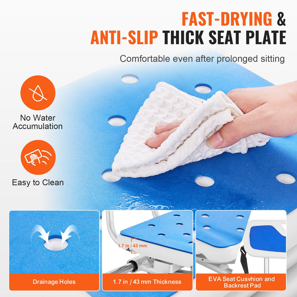 Sliding Tub Transfer Bench with 360 Degree Swivel Seat W1257