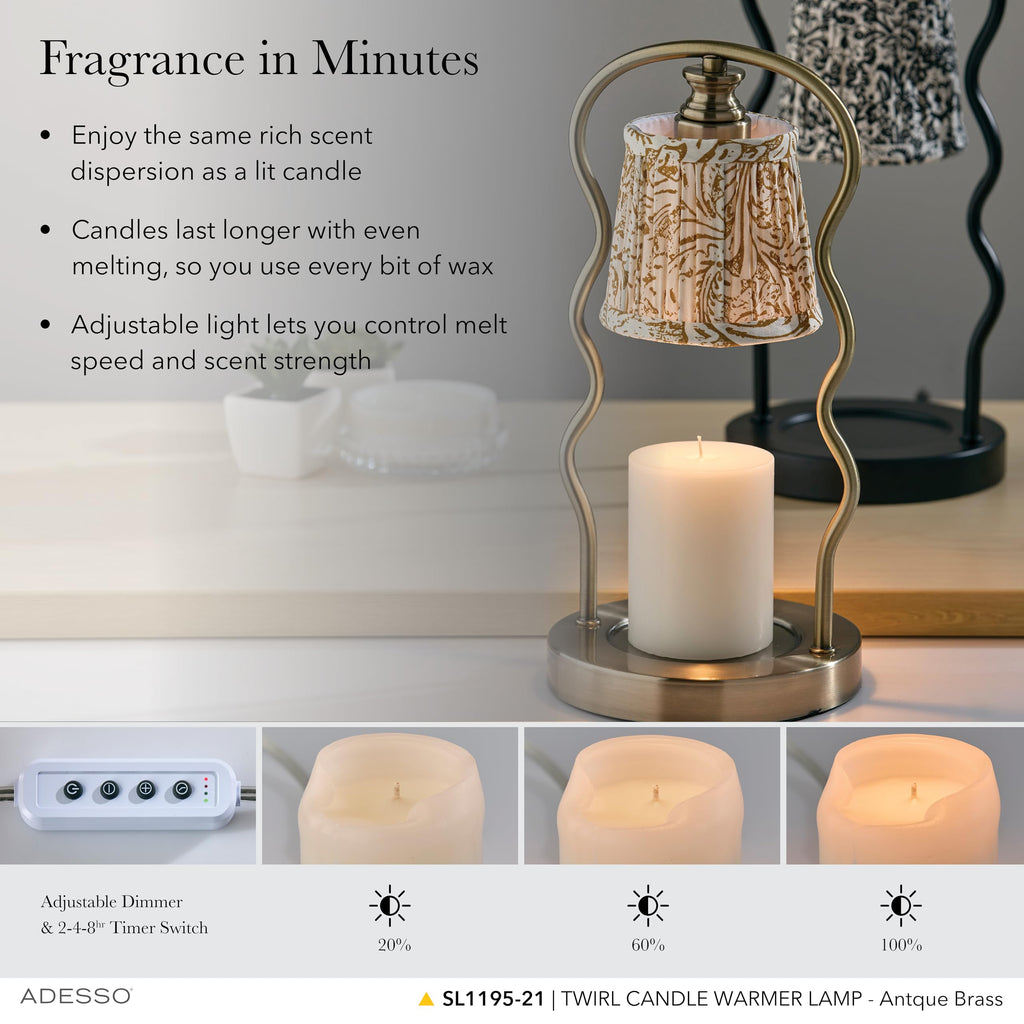 Flameless Candle Warmer Lamp with Adjustable Timer & Dimmable Light Y368728