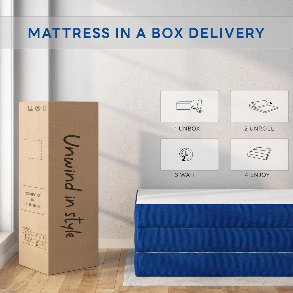 Queen 6 Inch Gel Memory Foam Trifold Mattress U457