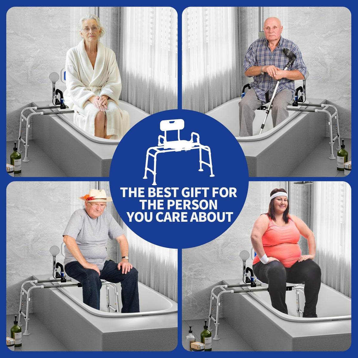 Sliding Shower Chair with Arms and Back R2994