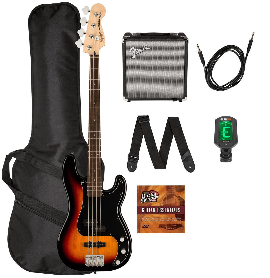 3-Color Sunburst Precision Bass with Amplifier, Cable, Gig Bag, Tuner, Strap U8720