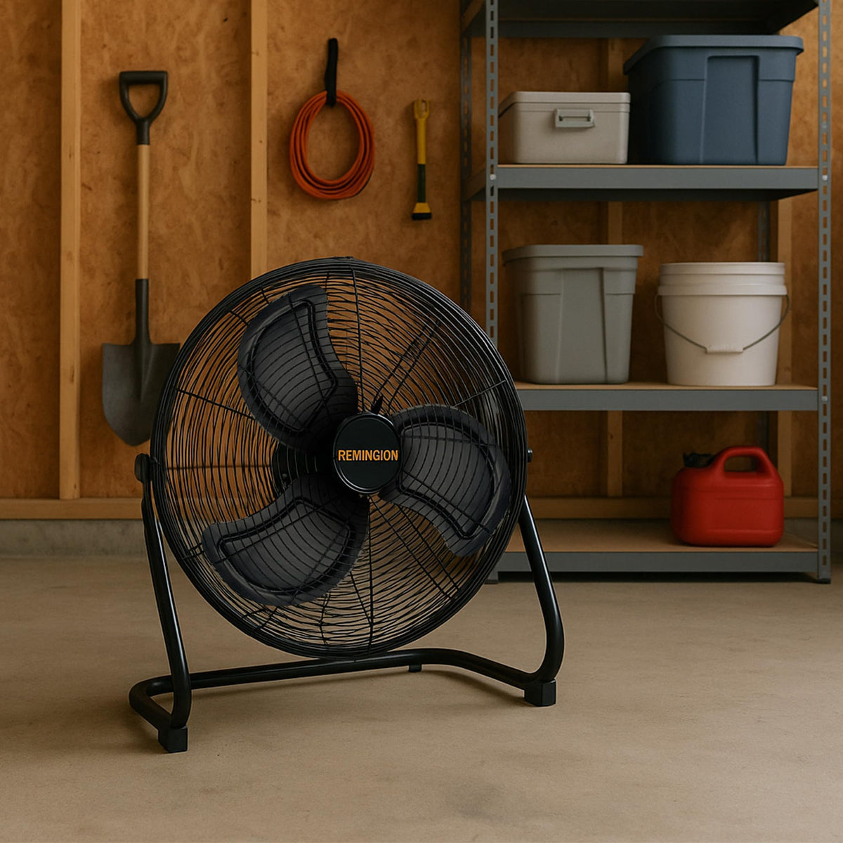 20 Inch 3 Speed Black Metal Floor Fan L626353