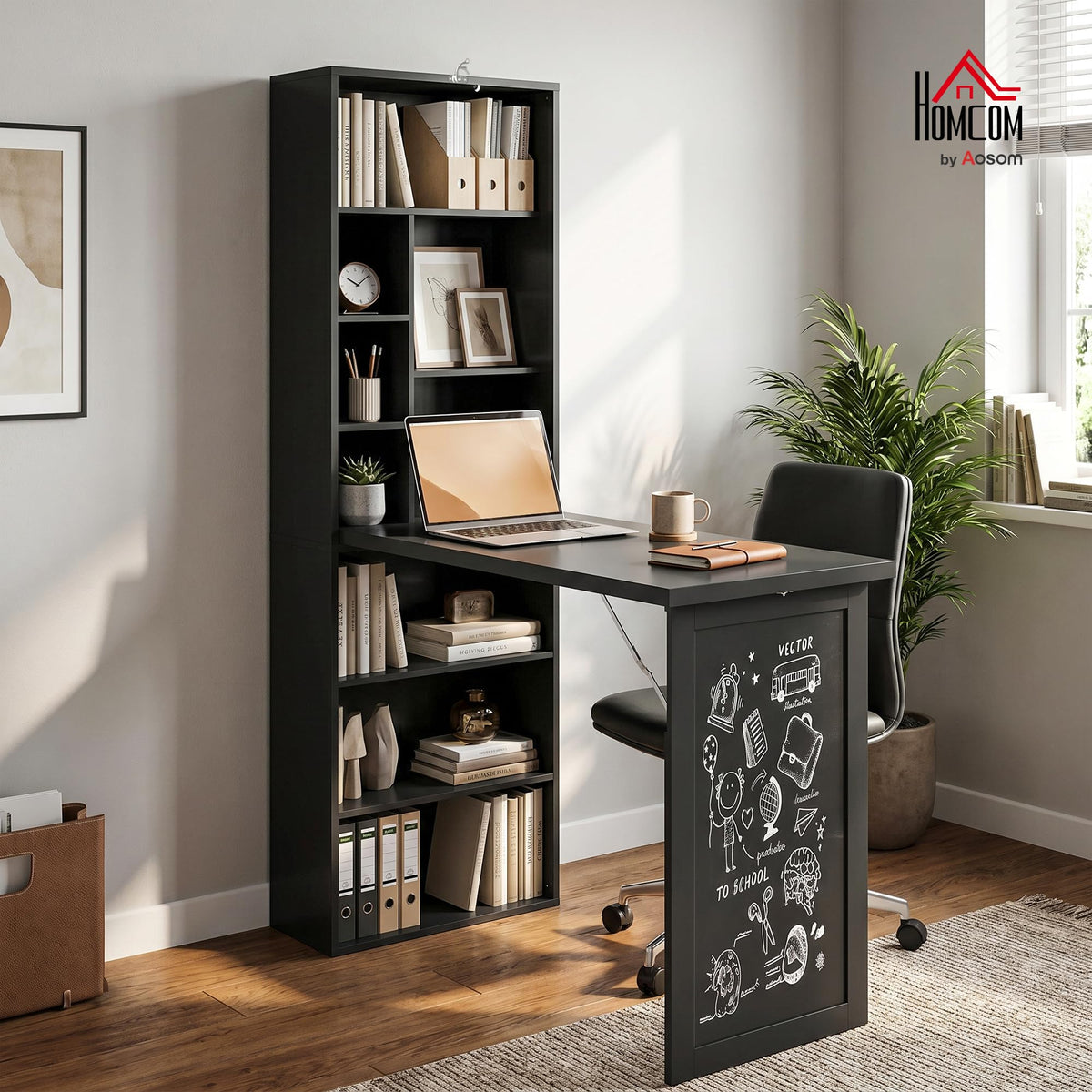 Black Foldable Convertible Computer Desk N396200