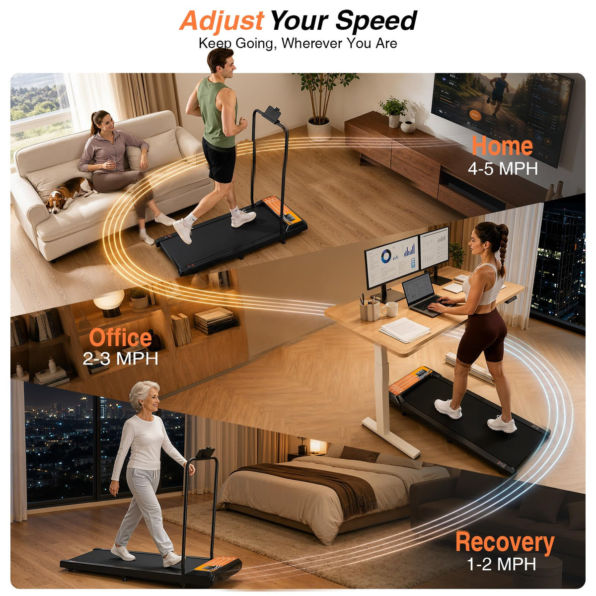 Walking Treadmill Pad with Adjustable 8% A8465