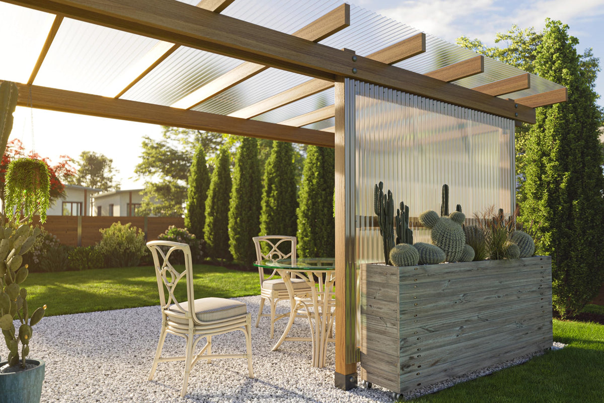 Clear Curved Polycarbonate Roofing Panels 21" W x 72" L Set of 10 V4455