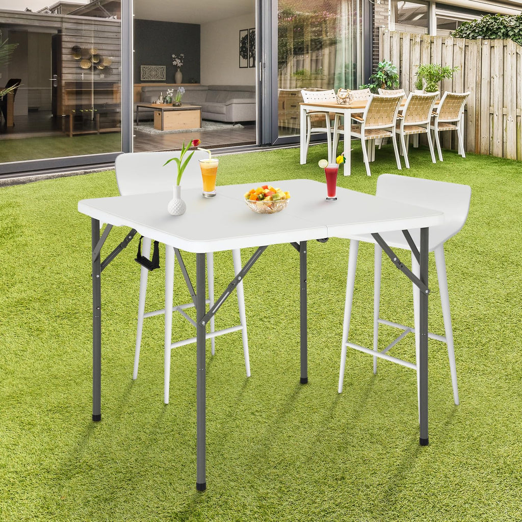 34" White Portable Plastic Folding Table I181