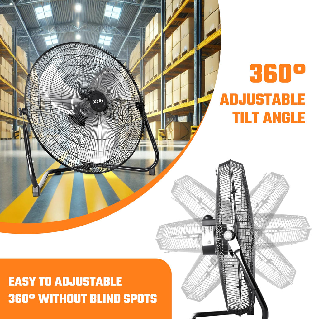 20 Inch Metal Industrial Floor Fan 4650 CFM 3-speed L209