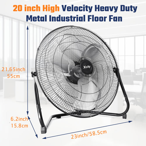 20 Inch Metal Industrial Floor Fan 4650 CFM 3-speed L209