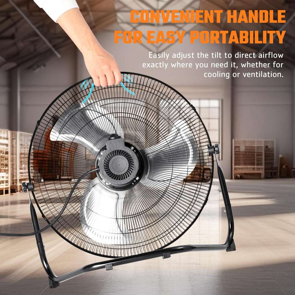 20 Inch Metal Industrial Floor Fan 4650 CFM 3-speed L209